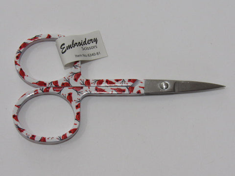 3 3/4"  Christmas Embroidery Scissors  ~ Cardinals