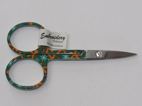 3 3/4"  Christmas Embroidery Scissors  ~ Gingerbread