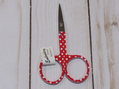 Embroidery Scissors Swiss Dot - Red