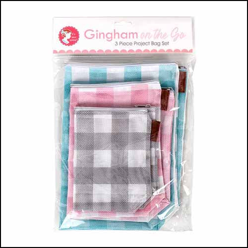 Gingham Mesh Bags, SET OF 3 ~ Limited # in-stock!