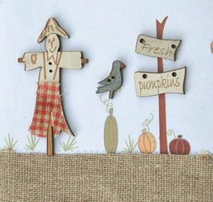 The Bee Company ~ Scarecrow & Fresh Pumpkins Buttons