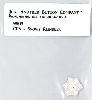 Country Cottage ~ Snowy Reindeer JABC Snowflake Button