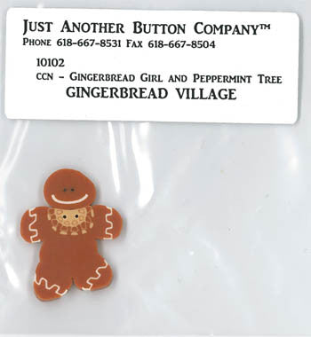 Country Cottage  ~ Gingerbread Girl & Peppermint Tree JABC GB Button
