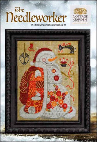 Cottage Garden Samplings ~ Snowman Collector 1 ~ The Needleworker