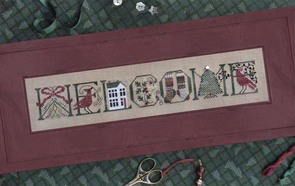 The Drawn Thread ~ Welcome Christmas w/emb pack