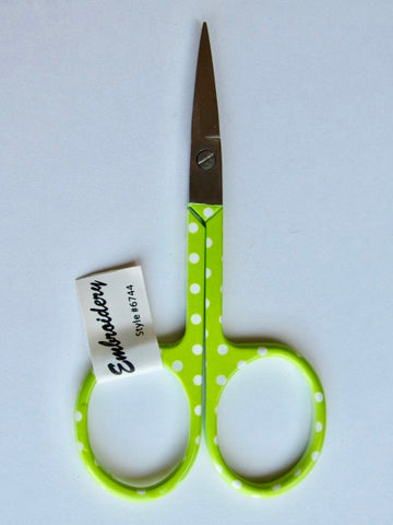 Riley Blake Embroidery Scissors Swiss Dot - Bright Green