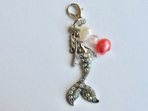 One of a Kind - Zipper Pull w/Baroque Pearls ~ Mermaid #3 - SO CUTE!