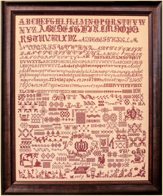 Hands Across The Sea Samplers ~ Mary 395 ~ 1869. A Bristol orphanage sampler