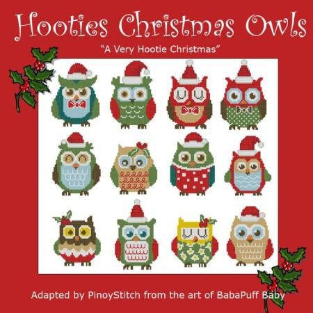 Hooties Collection/Pinoy Stitch ~ Christmas Owls Minis