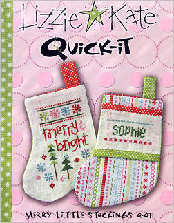 Lizzie Kate Snippets ~ Merry Little Stockings Quick-It w/button