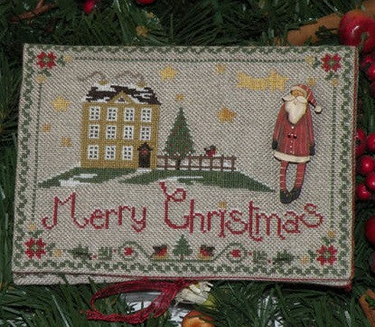 Sara Guermani ~ Merry Christmas w/hand-painted wood button