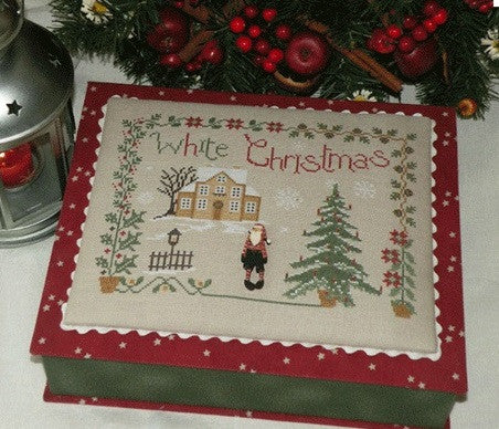 Sara Guermani ~ White Christmas w/hand-painted wood button