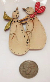 Hand Painted Buttons - Snow People Love