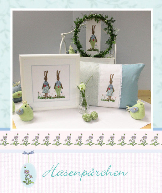 UB Design ~ "Hasenpärchen" Farbige Stickanleitung (Hare Couple)