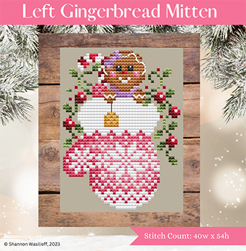 Shannon Christine Designs ~  Left Gingerbread Mitten