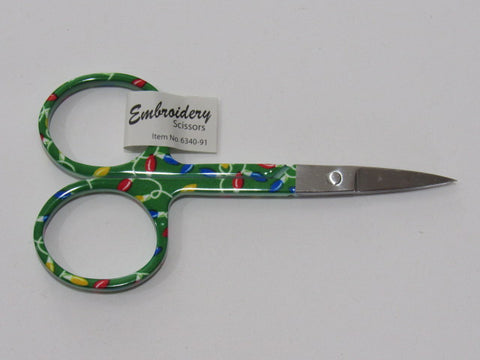 3 3/4"  Christmas Embroidery Scissors  ~ Christmas Lights