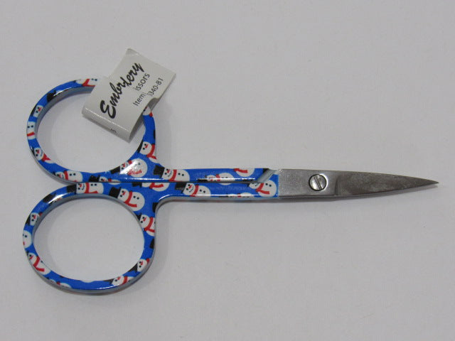 3 3/4"  Christmas Embroidery Scissors  ~ Snowmen