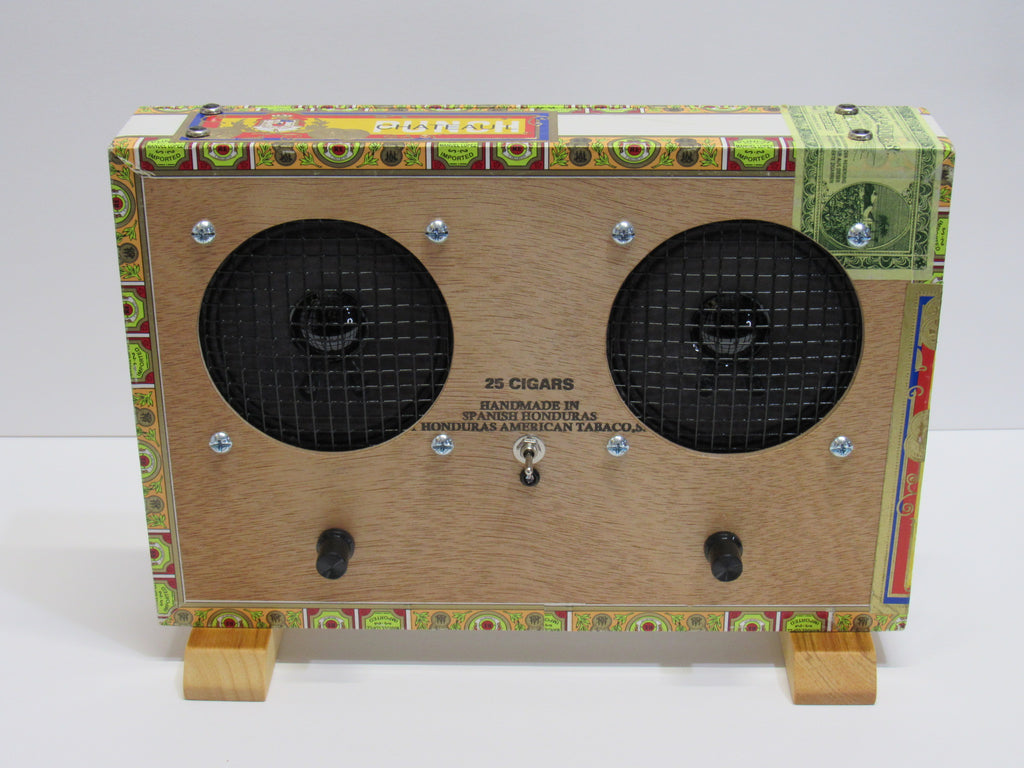 Whitaker LM386 Twin Cigar Box Amplifier ~ White Punch