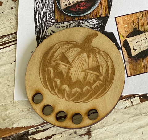 Stacy Nash Primitives ~ Jack O'Lantern Thread Board (Very LIMITED # Available!)