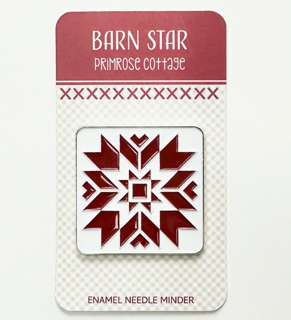 Primrose Cottage Stitches ~ Barn Star Enamel Needle Minder (SO CUTE!)