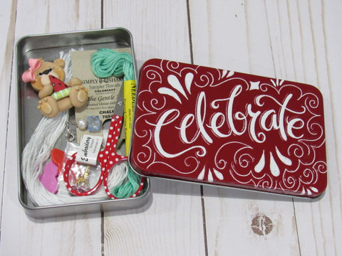 "Celebrate" Stash Tin #1 ~ ONE OF A KIND!!!