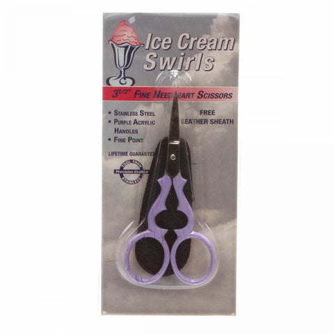 3 1/2" Lavender Swrils Scissors w/sheath