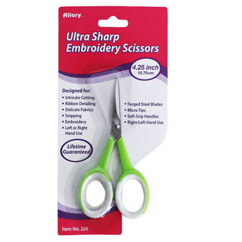 Green Embroidery Scissors ~ 4 1/4"