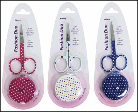 Dotted Duo Embroidery Scissors & Measuring Tape (Assorted ) Limited # of each!