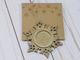 Cute Wooden Snowflake Frame Ornament