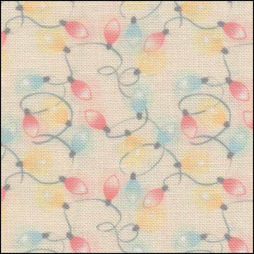 28ct Linen ~ Christmas Lights Linen 18" x 18" Cut
