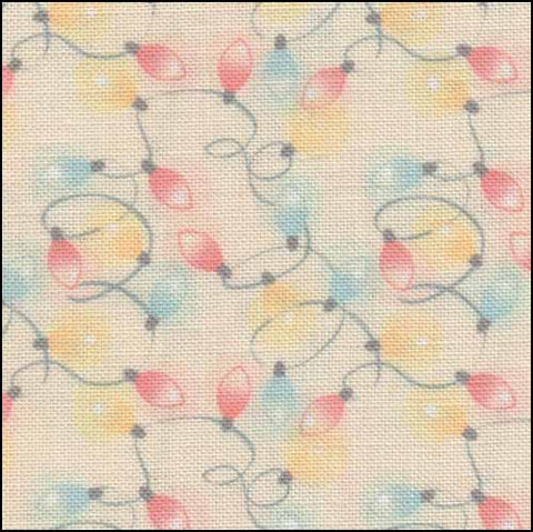 28ct Linen ~ Christmas Lights Linen 18" x 18" Cut