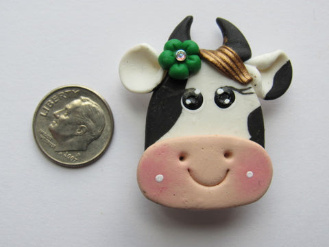 Needle Minder - Brenda Bovine (Clay) Flower colors vary!