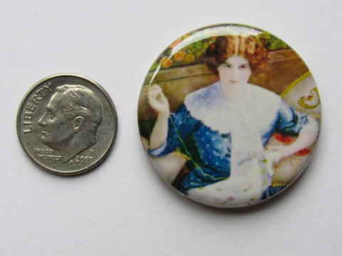 1.25" Button Magnet ~ Stitching Lady