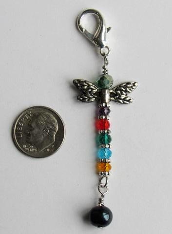 One of a Kind ~ Mini Scissor Fob w/Baroque Pearl ~ Dragonfly #4
