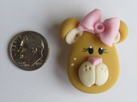 Needle Minder ~ Bow Bear (Clay) Special Price for Valentine's Day!!! ONE OF A KIND!