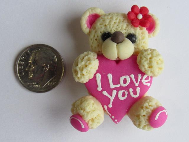 Needle Minder ~ I Love You Bear (Clay) Special Price for Valentine's Day!!!