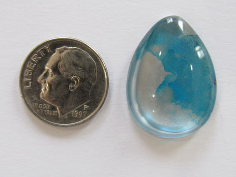Hand Painted Glass Needle Minder ~ Teardrop #2  ~ ONE OF A KIND!