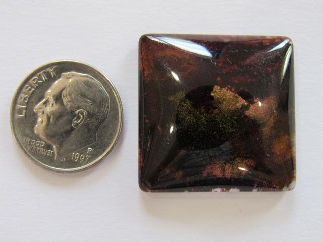 Hand Painted Glass Needle Minder ~ Square #3  ~ ONE OF A KIND!