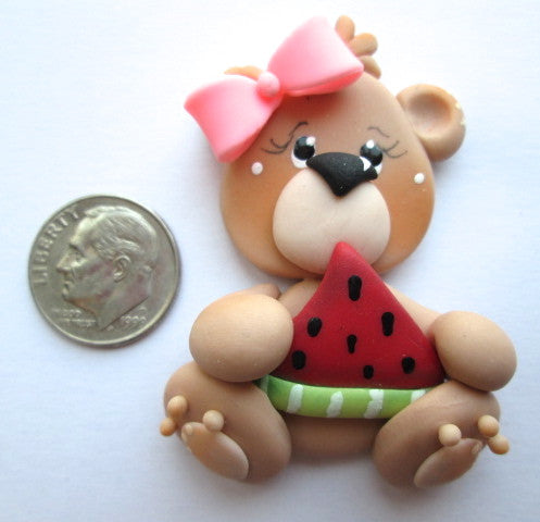 Needle Minder ~ Watermelon Bear (Clay)