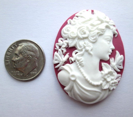 Needle Minder ~ Butterfly Rose Goddess on Raspberry