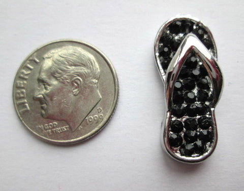 Needle Minder ~ Mini Rhinestone Flip Flop (Black)