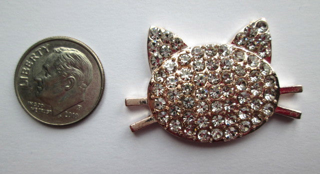 Needle Minder ~ Rose Gold Rhinestone Cat