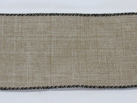 36ct Linen Banding ~ Natural/Raw with black edges ~ 2 1/2" Wide X 36"