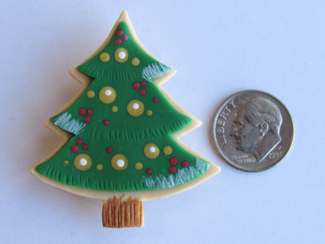 Needle Minder - Christmas Tree ~ Hand Painted Clay