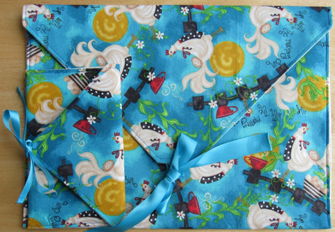 Envelope Project Bag Set ~ Up With The Morning Sun Chickens #2