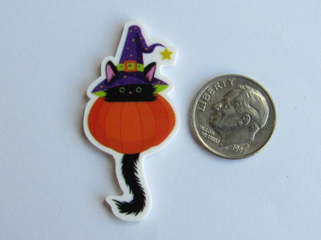 Needle Minder ~ Witchy Kitty in Pumpkin