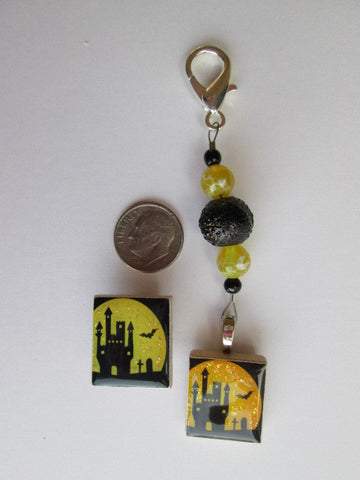Halloween Haunted House Mini Fob & Magnet Set
