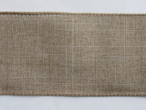 36ct Linen Banding ~ Natural/Brown ~ 2 1/2" Wide X 36"