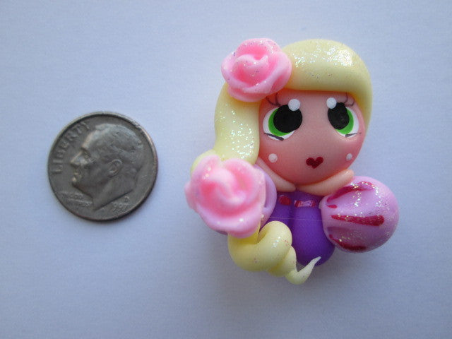 Needle Minder ~ Pink Flower Princess (Clay)