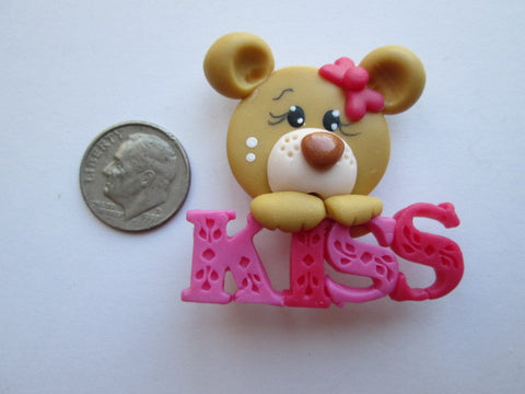 Needle Minder ~ Kiss Bear #1 (Clay) ONE OF A KIND!